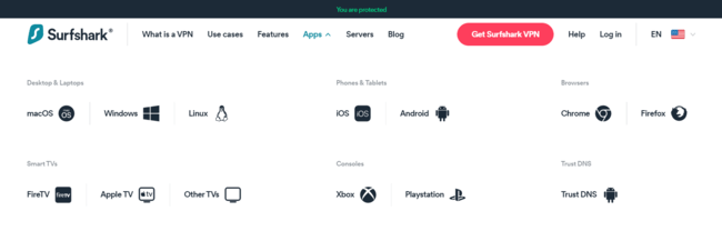surfshark apps list