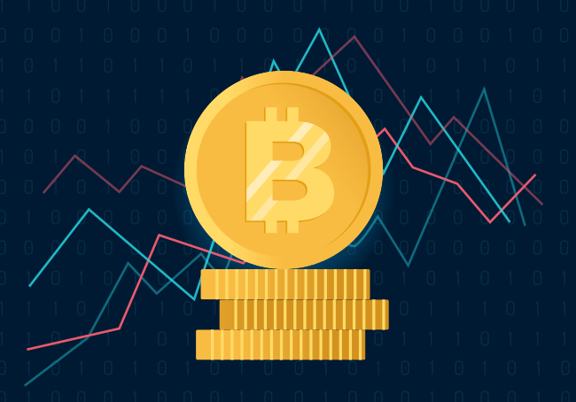 Stack of bitcoins illustration