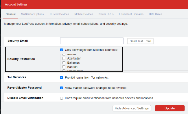 Uncheck remember email and password in Lastpass