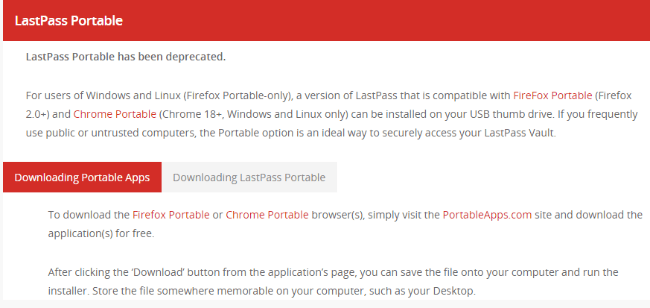 Use LastPass Portable in Lastpass