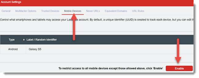 How to Restrict Mobile Devices from Your LastPass Account