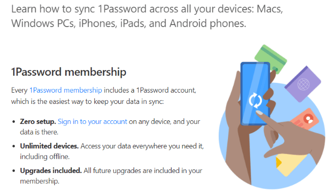 Screenshot of 1password.com