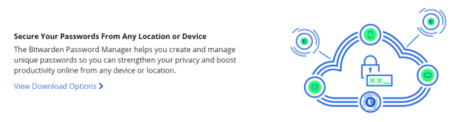 Screenshot of bitwarden.com