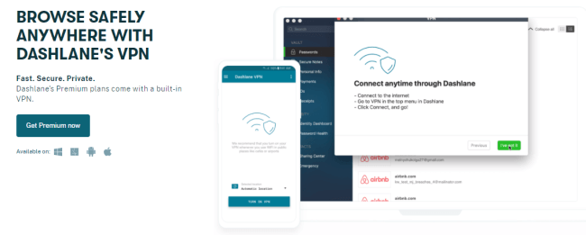 Screenshot of dashlane.com