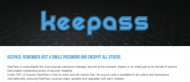 Screenshot of keepass.com