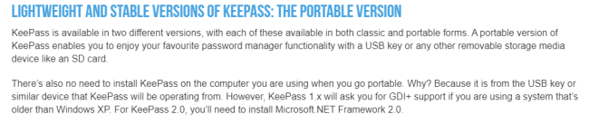 Screenshot of keepass.com