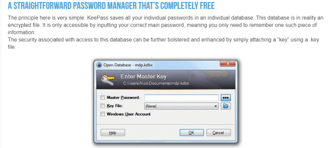 Screenshot of keepass.com