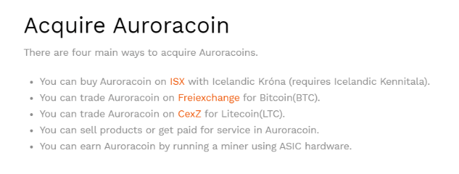 Auroracoin aquire