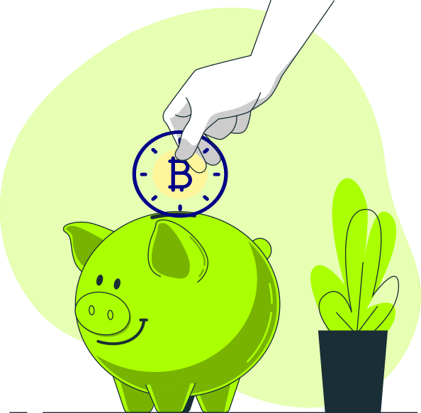 Inserting Bitcoin in piggy bank
