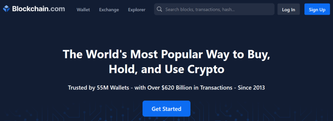 Screenshot of blockchain