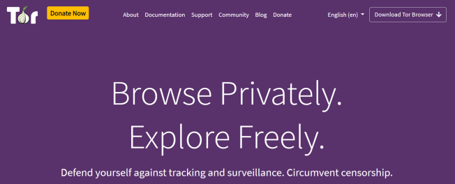 Screenshot of Torproject.org
