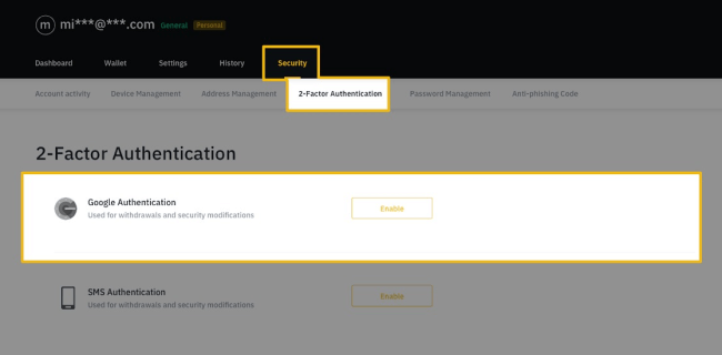 Screenshot of binance.com