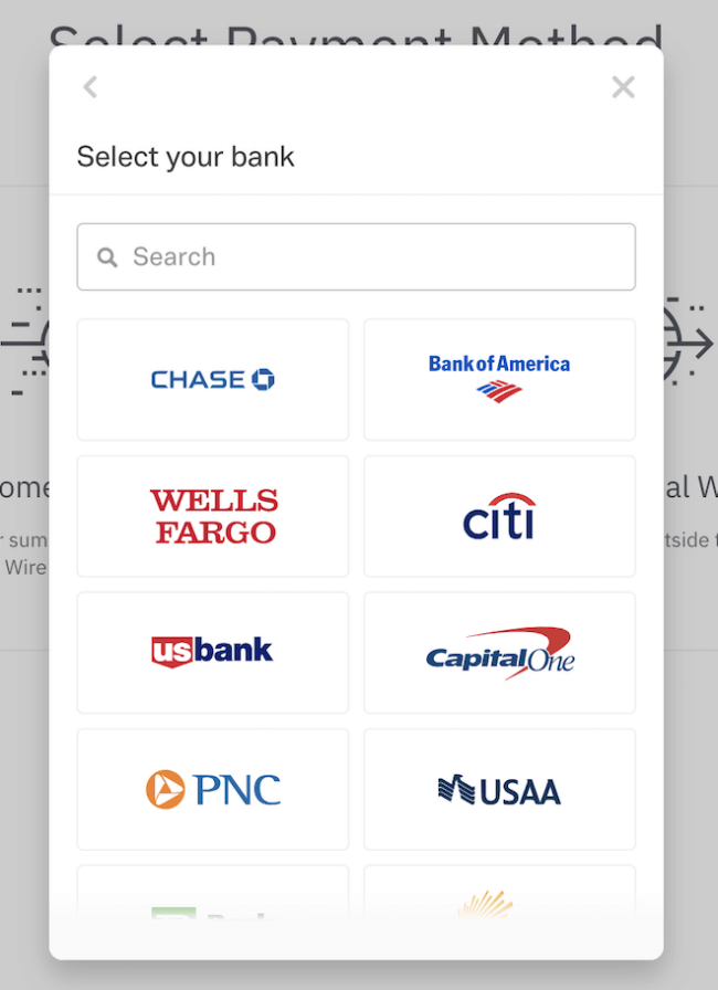 Select Bank Account