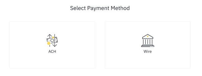 Select Payment Method for Bank Account