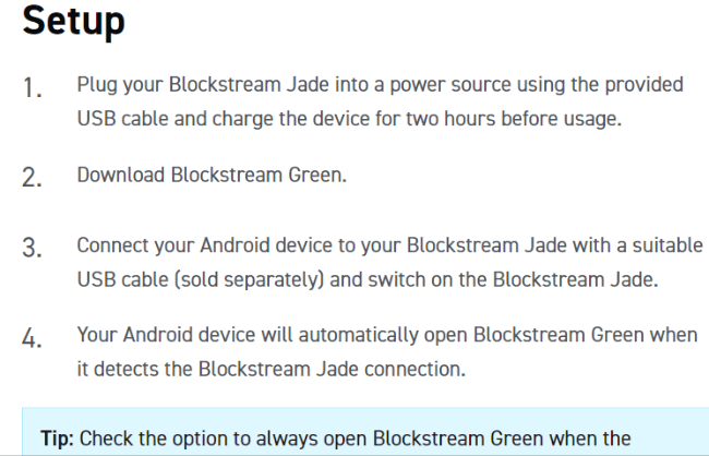 Blockstream Jade + Billfodl