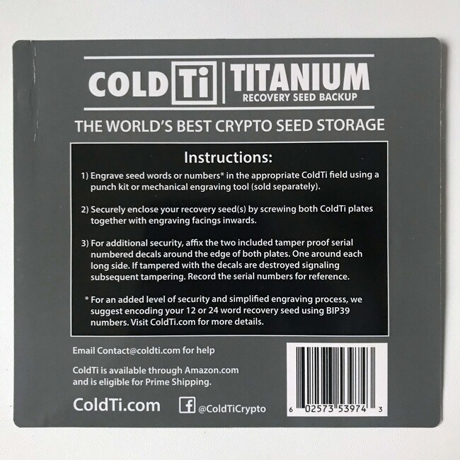 ColdTi packaging reverse