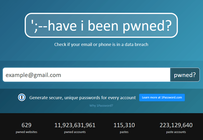 have i been pwned homepage