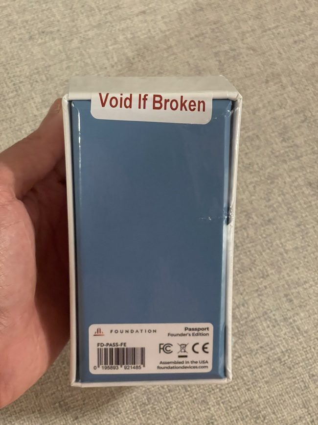 foundation devices passport Void if broken sticker