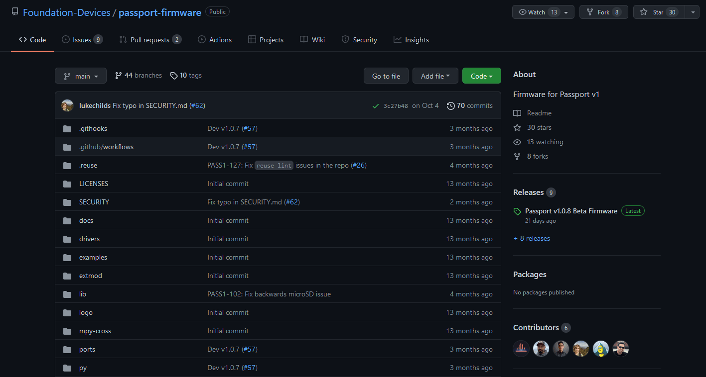 foundation devices passport github firmware