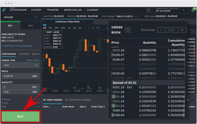 gemini btc exchange