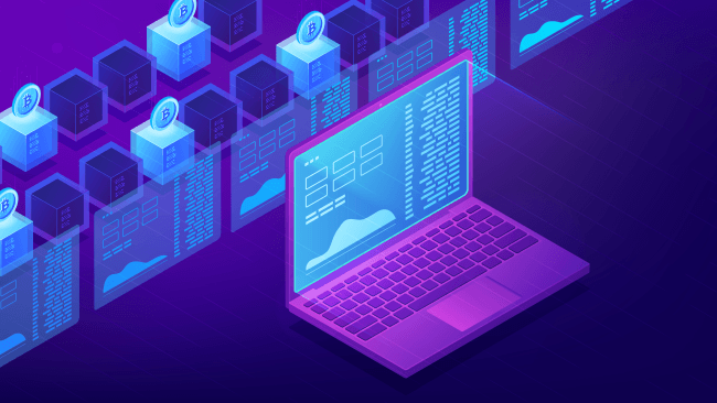 Isometric cryptocurrency trading landing page concept