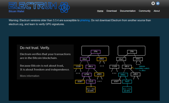 Screenshot of trezor.io