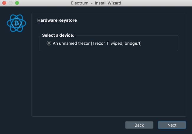 Electrum Trezor Setup