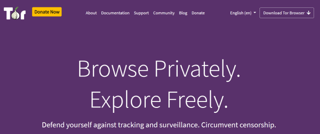 Screenshot of torproject.org