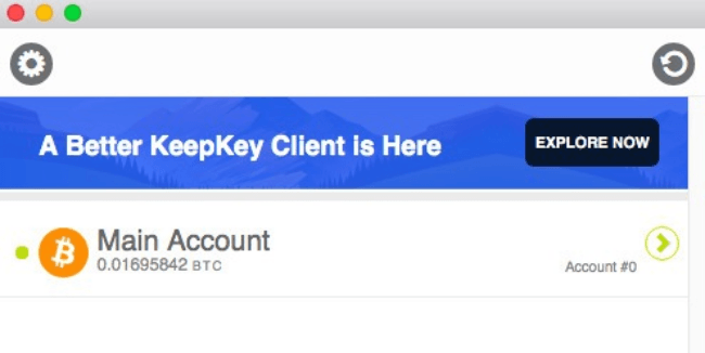 Keepkey Main Interface