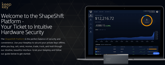 Screenshot of shapeshift.com