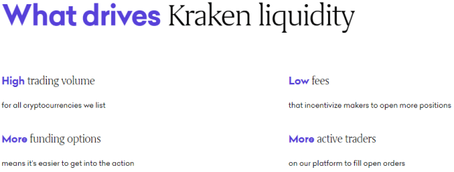 Screenshot of kraken liquidity information
