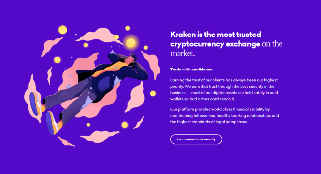Screenshot of a kraken.com page section