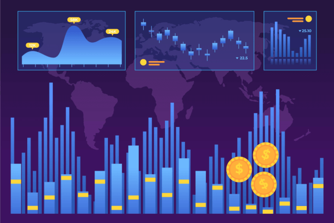 Stock market analysis illustration concept