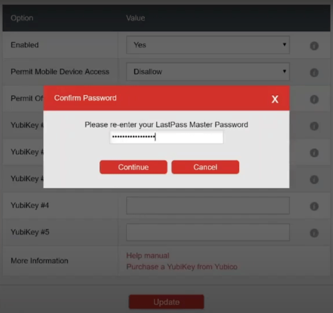 recover lastpass master password