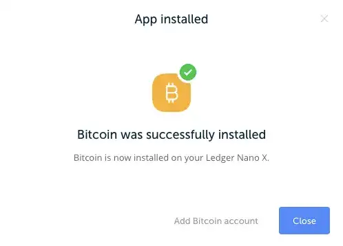 Bitcoin successfully installed