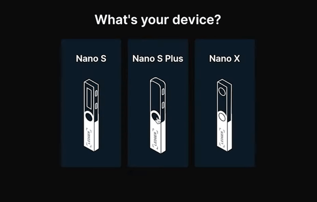 Ledger live select nano device to set up