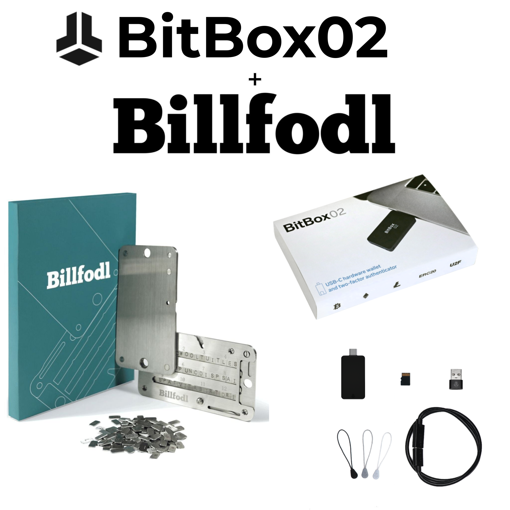 BitBox02 (Multi-Coin) and Billfodl Box Contents