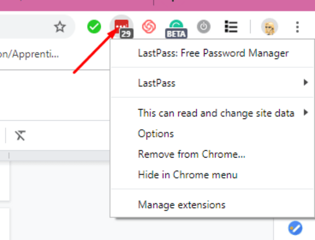 uninstall lastpass extension