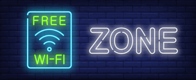 Free wi-fi zone neon sign