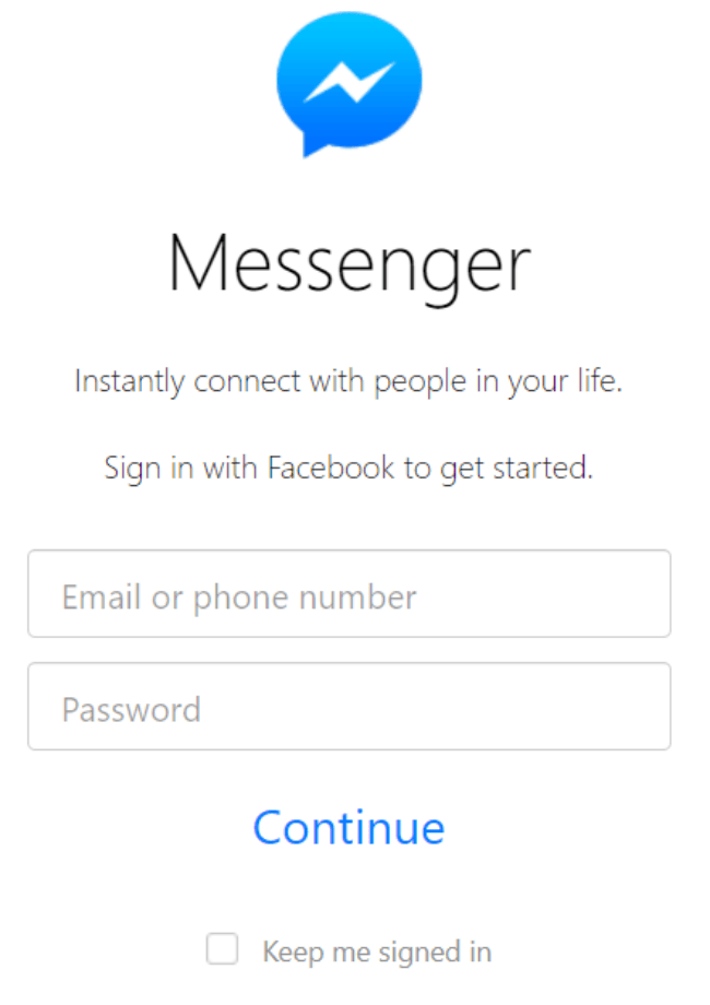 Screenshot of messenger.com