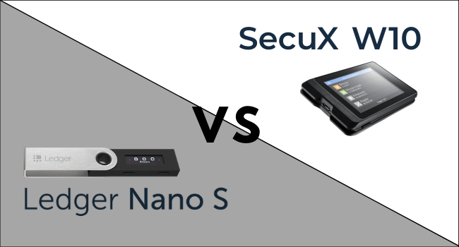 SecuX W10 vs Nano S