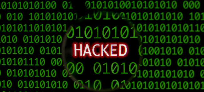 Hacked with binary code