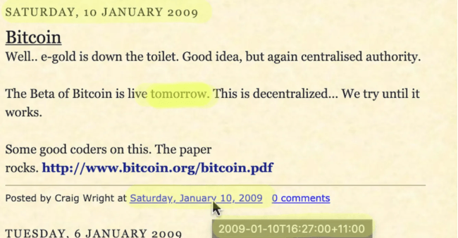 Craig botches the btc genesis block date