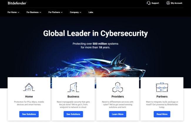 Screenshot of bitdefender.com