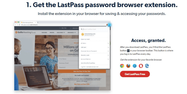 Screenshot of a lastpass.com page section