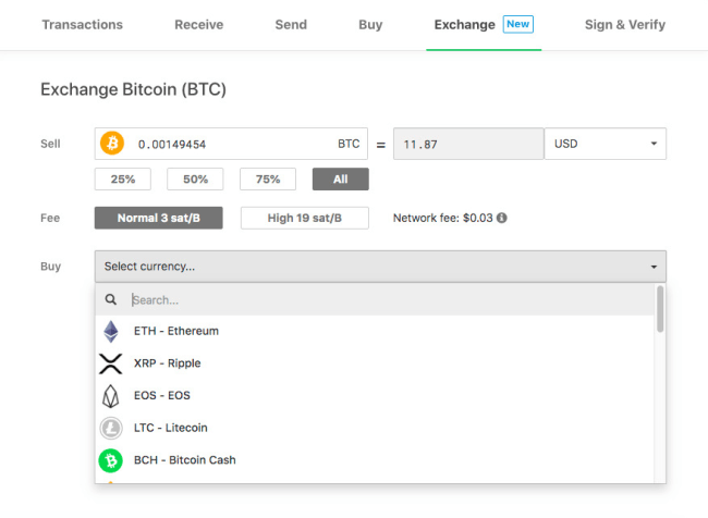 on device crypto exchang