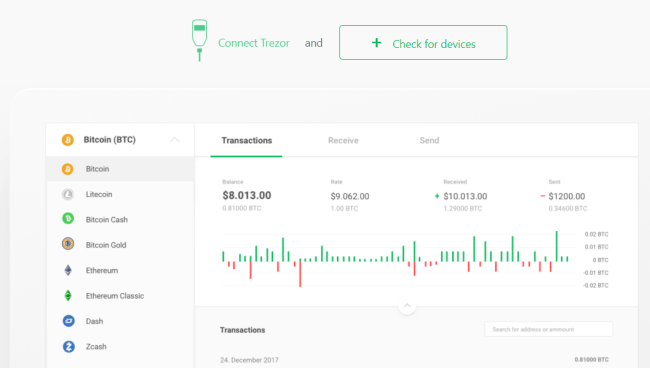 Screenshot of trezor.io