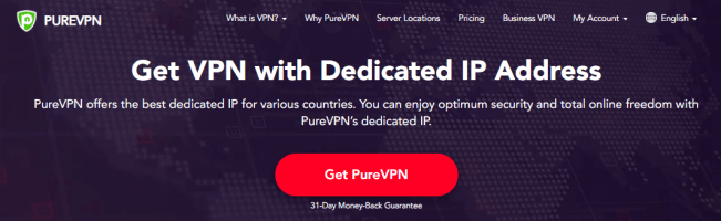 Screenshot of purevpn.com